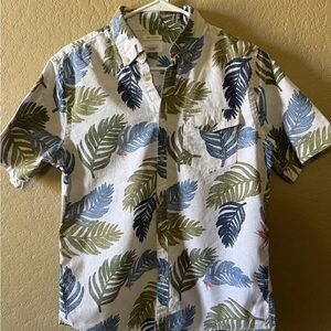Men's Tropical Leaf Print Shirt